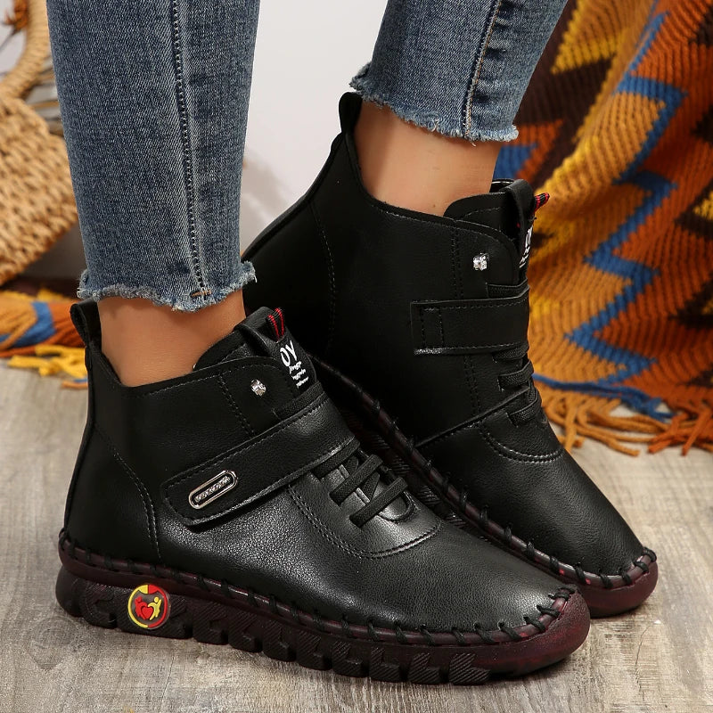 Sneakers Women Shoes Platform Loafers Lace Up Leather Flat Slip On New Spring Casual Mom Shoes Hand Stitched Winter Bare Boots-Dollar Bargains Online Shopping Australia
