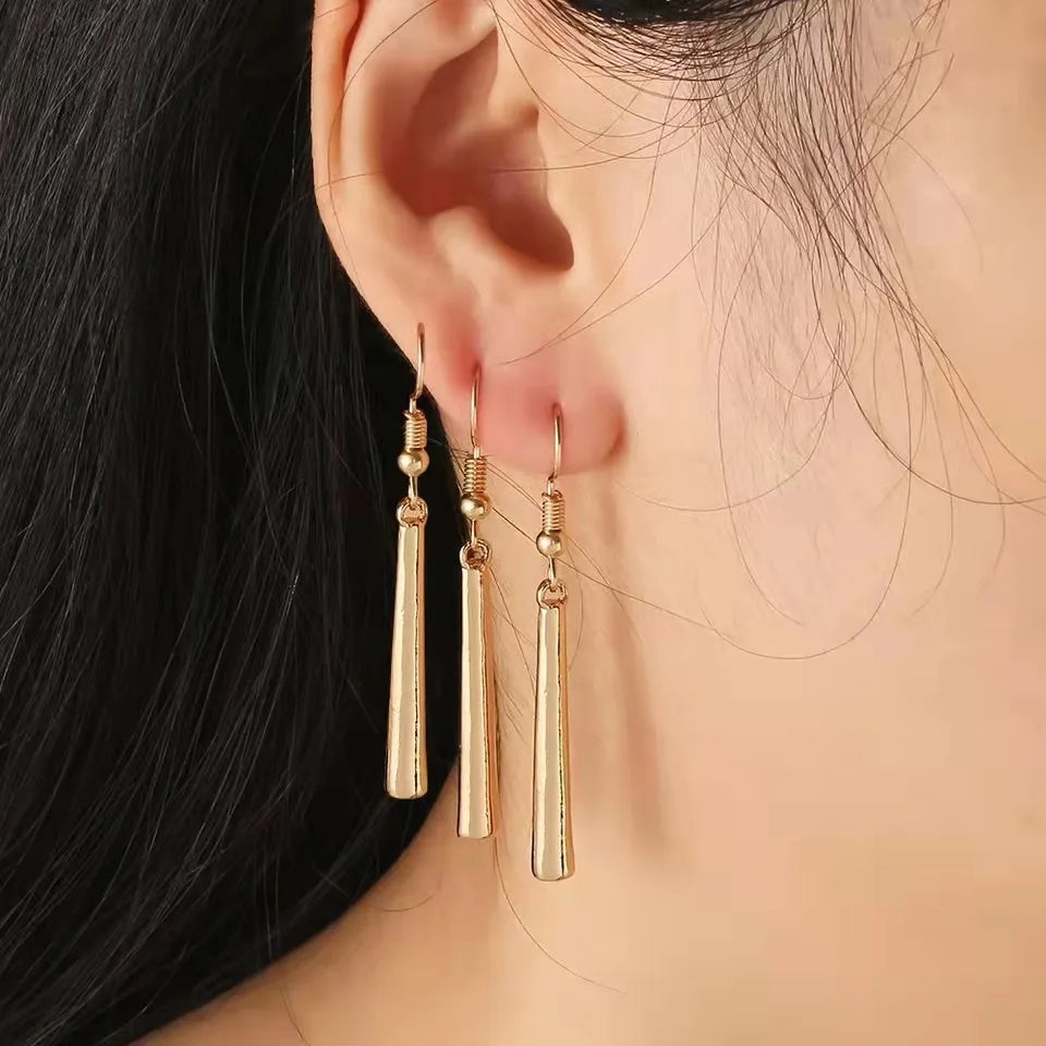 3Pcs/Set Roronoa Zoro Earrings Ear Clips Gold Color Small Geometric Non-Pierced Jewelry Hip Hop Wholesale Pendant Earrings-Dollar Bargains Online Shopping Australia