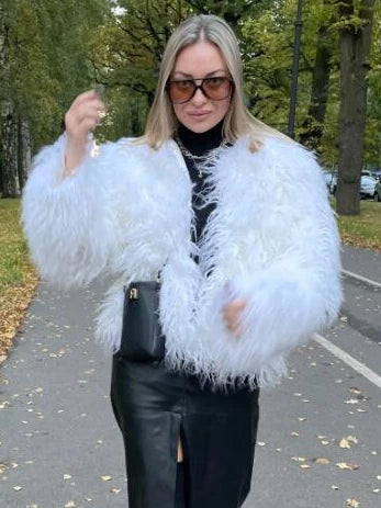 Women Faux Fur Coat Autumn Winter Fluffy Short Coat Faux Fur Jacket-Dollar Bargains Online Shopping Australia