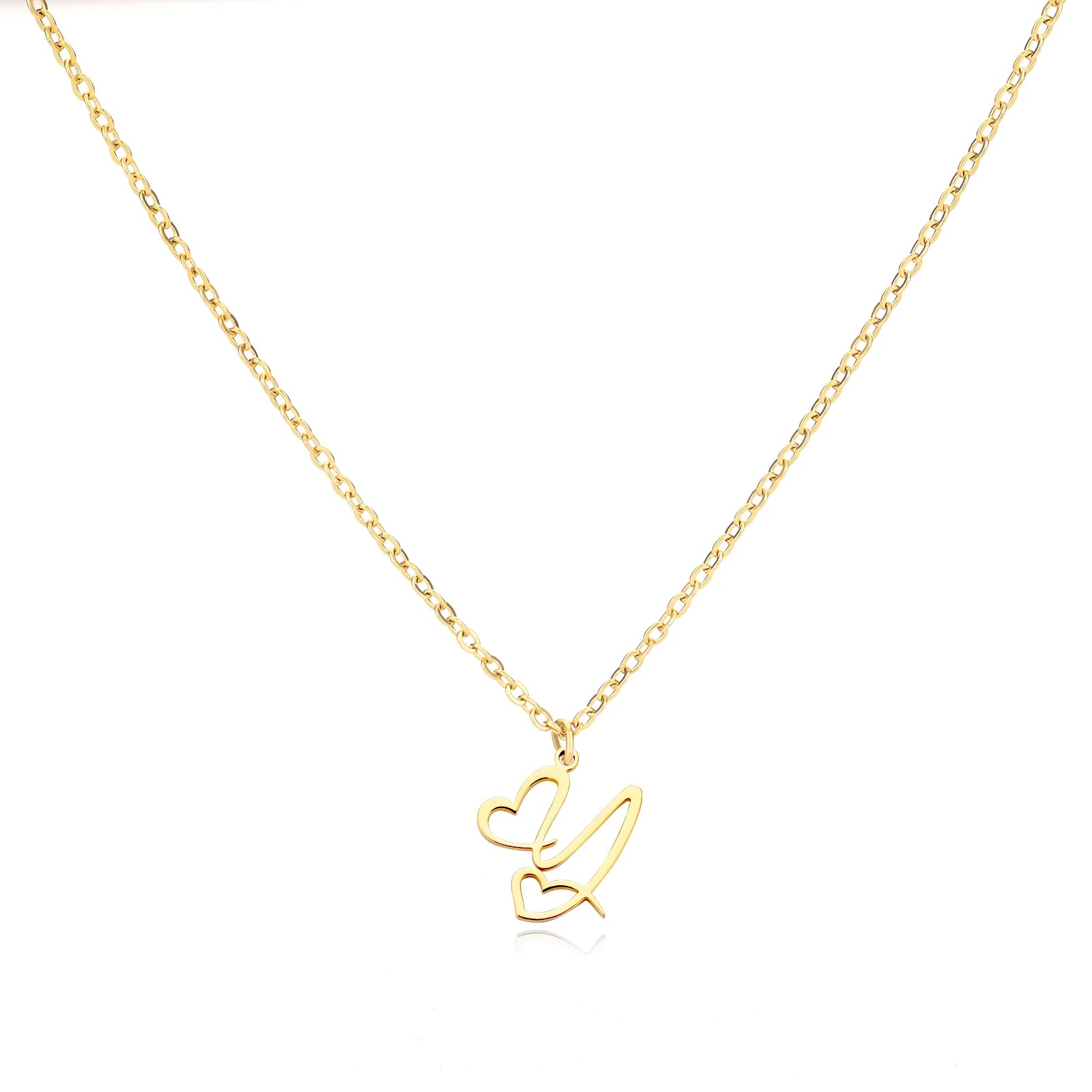 Heart Initial Letter Necklace for Women Gold Color Stainless Steel Necklace Jewelry Wedding Birthday-Dollar Bargains Online Shopping Australia