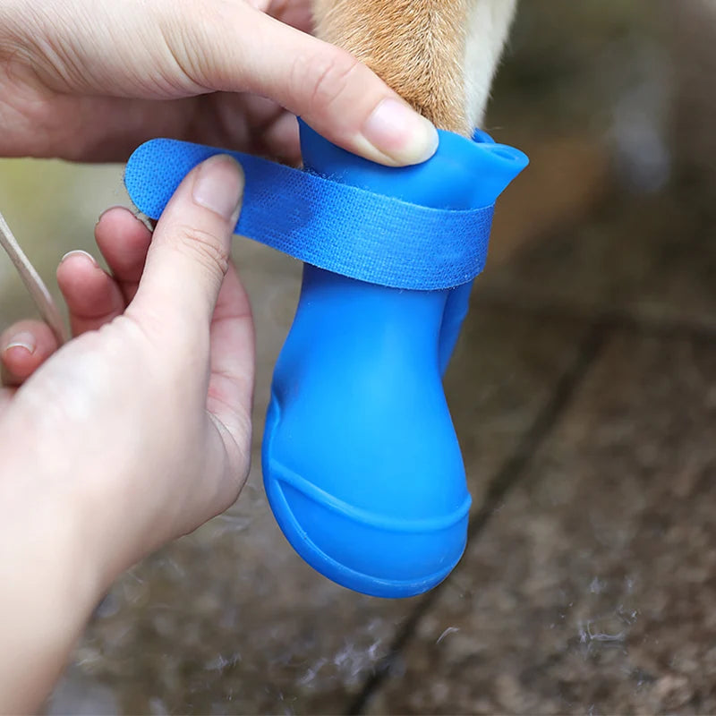 4Pcs Pet WaterProof Rainshoe Anti-slip Rubber Boot For Small Medium Large Dogs Cats Outdoor Shoe Dog Ankle Boots Pet Accessories-Dollar Bargains Online Shopping Australia