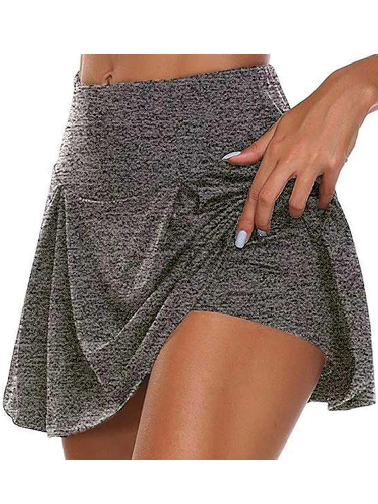Women Sports Tennis Dance Fitness Short Skirts Quick Drying Solid Female Lining High Waist Mini Golf Sporting Skirts-Dollar Bargains Online Shopping Australia