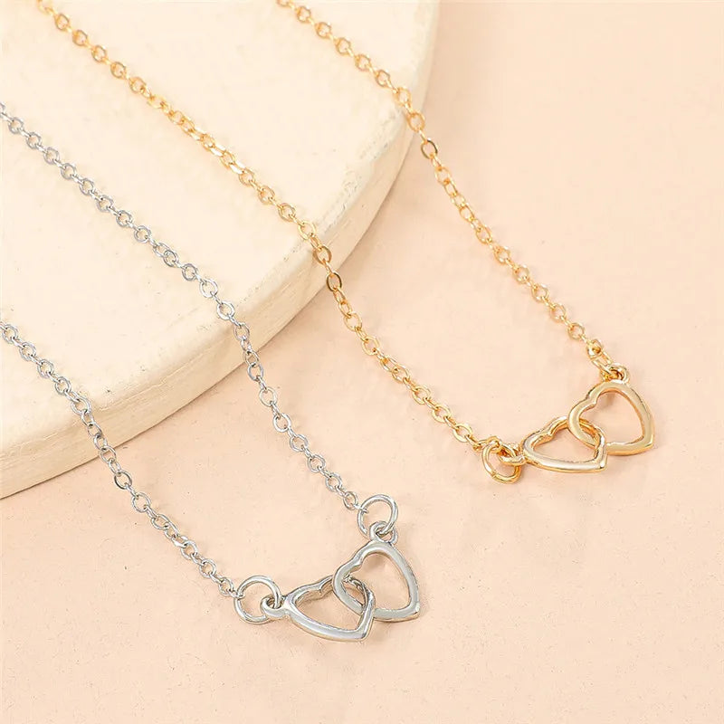 Silver Color Double Heart Anklet for Women Bling Hollow Out Love Foot Ankle Leg Bracelet Chain Jewelry-Dollar Bargains Online Shopping Australia