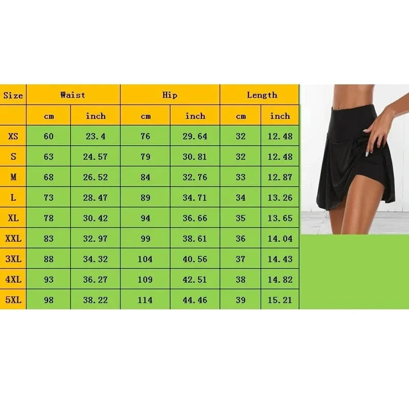 Women Skrits Summer Above Knee Double-Layer Sports Shorts Dress Quick Drying Yoga Sports Leggings Fitness Shorts-Dollar Bargains Online Shopping Australia