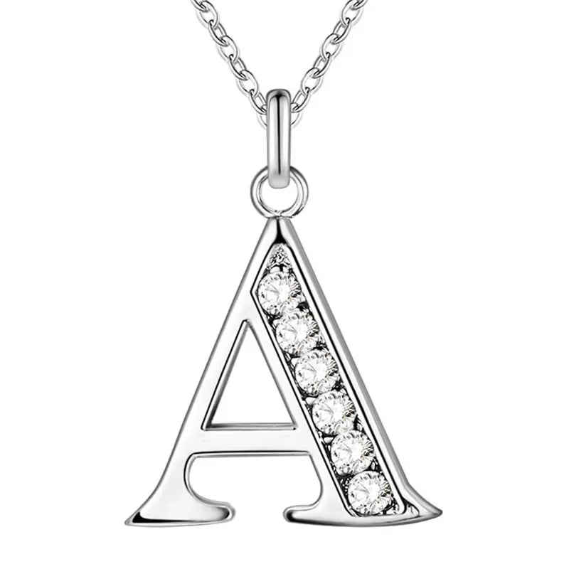 26 Letter A-Z Silver Plated Necklace Color Jewelry Pendant Metal Stamp-Dollar Bargains Online Shopping Australia