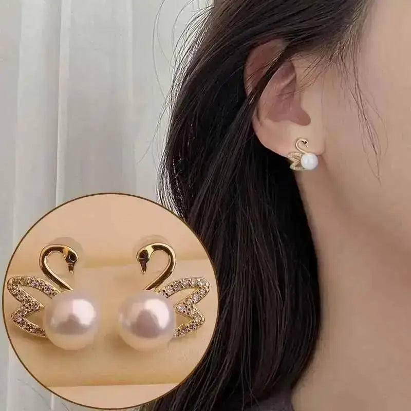 925 Silver Needle Korean Fashion Imitation Pear Earrings For Women Jewelry Luxury Women's Heart Stud Earrings-Dollar Bargains Online Shopping Australia