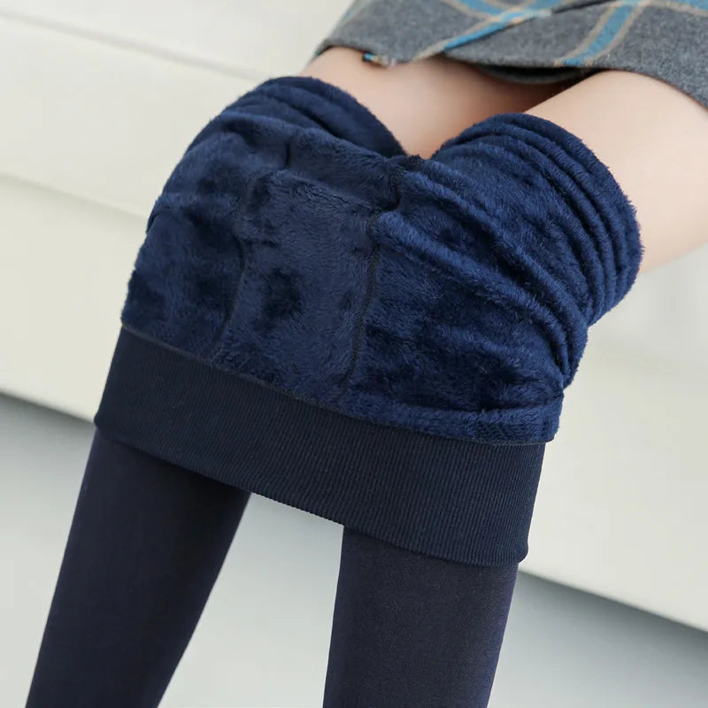 Women Leggings Winter Warm Thicken Velvet Elastic High Waist Leggings Fleece Casual Solid Tights Skinny Sexy Body Socks Leggins-Dollar Bargains Online Shopping Australia