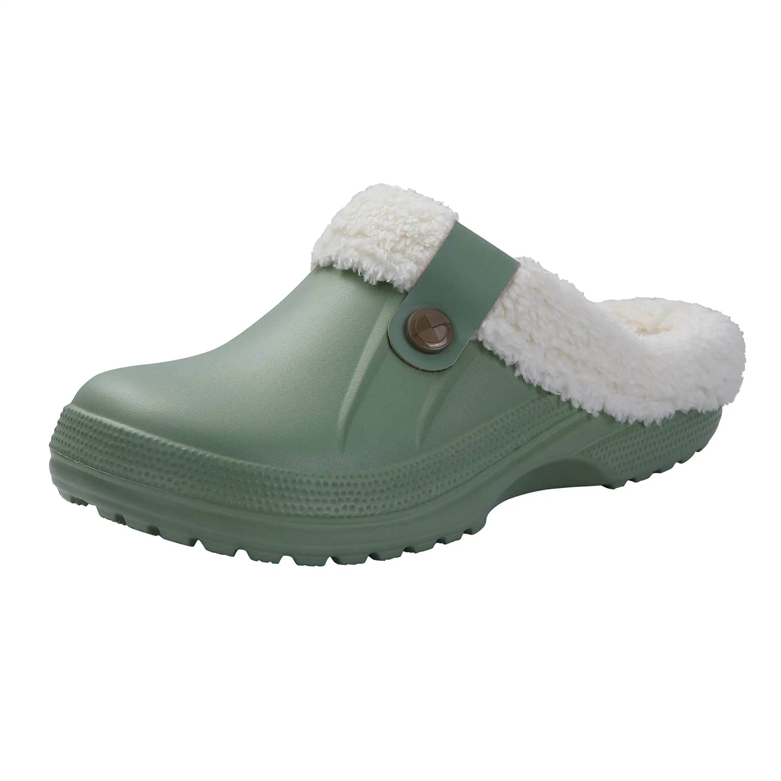 Plush Fur Clogs Slippers For Women Men Winter Soft Furry Slippers Waterproof Garden Shoes Multi-Use Indoor Home Shoes-Dollar Bargains Online Shopping Australia