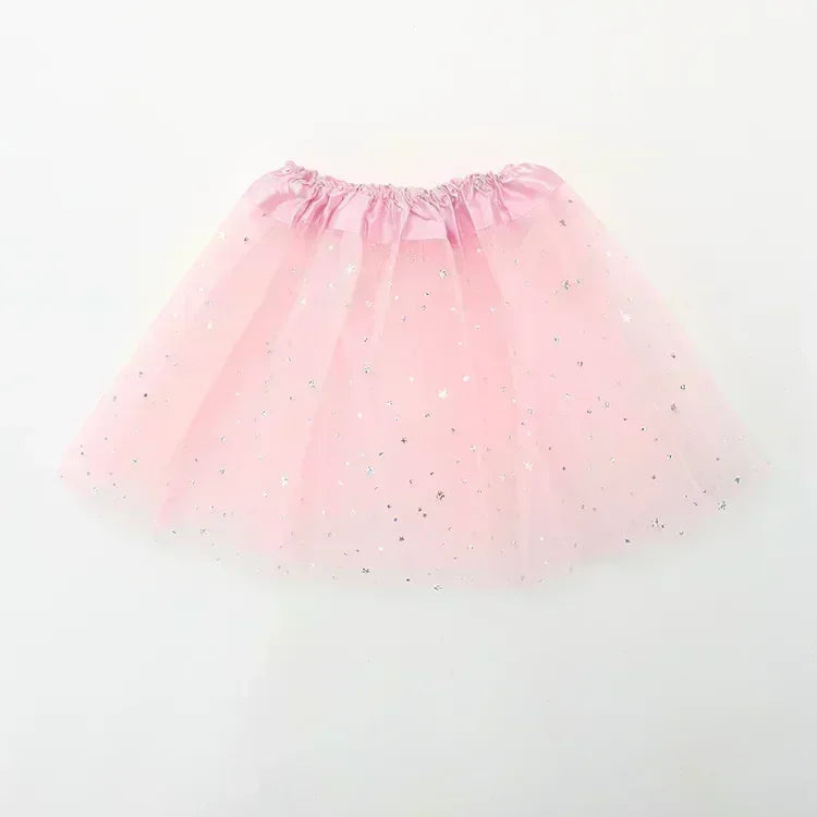 Kids Baby Star Glitter Dance Tutu Skirt For Girl Sequin 3 Layers Tulle Toddler Lace Pettiskirt Children Chiffon-Dollar Bargains Online Shopping Australia