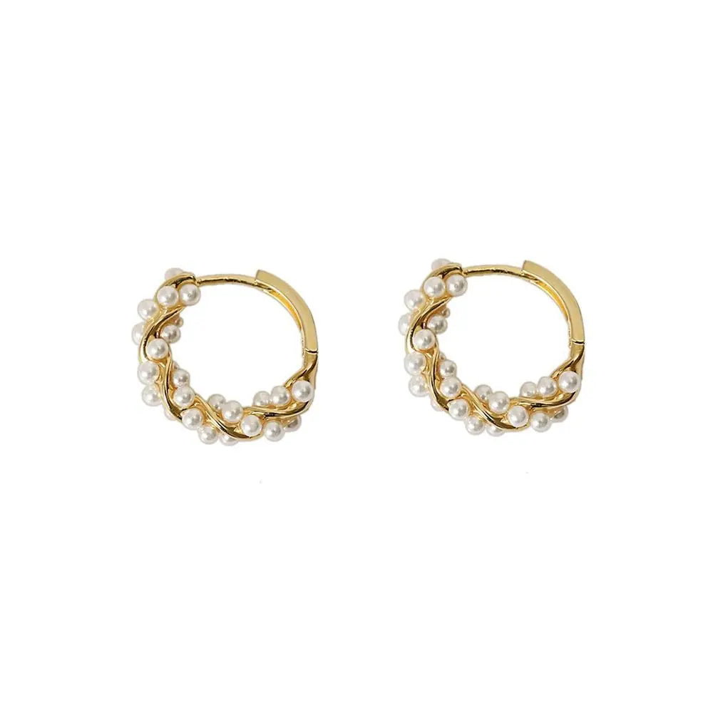 Simple Temperament Circle Pearl Earrings Fashion Small Versatile Earrings Women's Jewelry-Dollar Bargains Online Shopping Australia