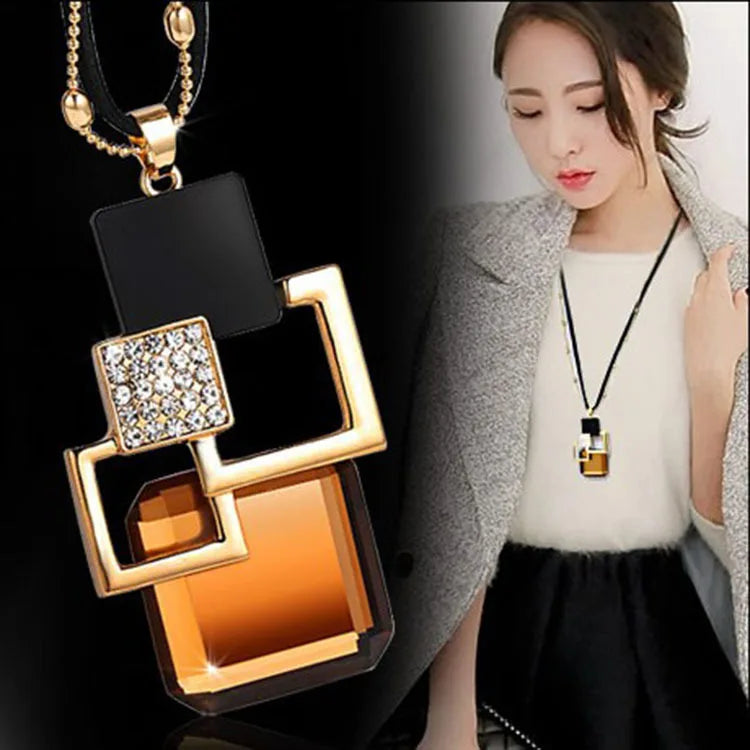 Long Necklaces Pendants Women Geometric Statement Maxi Fashion Crystal Jewelry-Dollar Bargains Online Shopping Australia