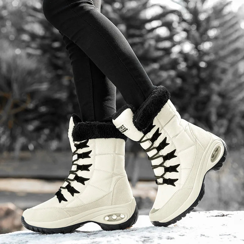 Boots Winter High Quality Keep Warm Mid-Calf Waterproof Snow Boots Women Comfortable Ladies Thigh High Hiking Boots-Dollar Bargains Online Shopping Australia