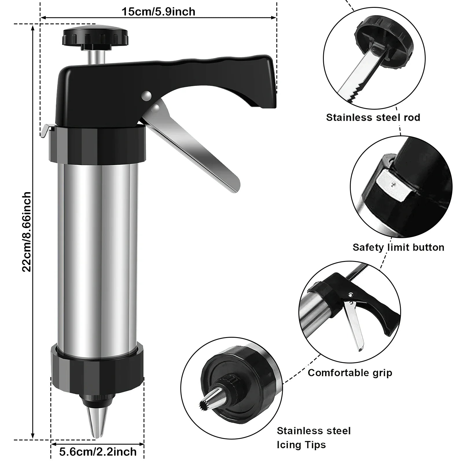 Biscuit Press Stainless Steel Cream Decorating Cookie Gun Nozzle Mold DIY Pastry Extruder Different Shapes Kitchen Baking Tools-Dollar Bargains Online Shopping Australia