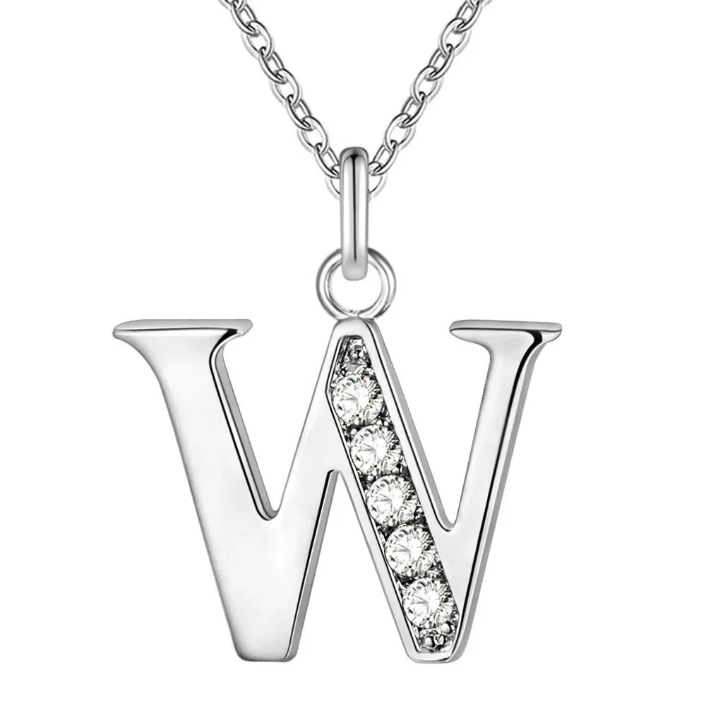 26 Letter A-Z Silver Plated Necklace Color Jewelry Pendant Metal Stamp-Dollar Bargains Online Shopping Australia