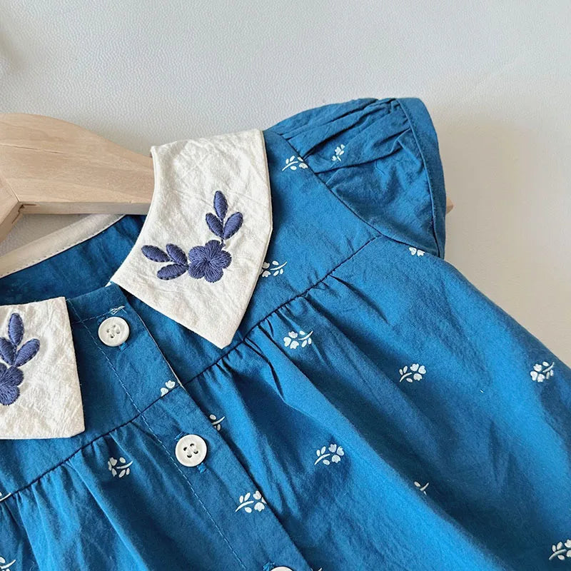 Baby Summer Clothes Set Lovely Peter Pan Collar Blouse and Shorts 2Pcs for Infant Girls Toddler Outfit-Dollar Bargains Online Shopping Australia