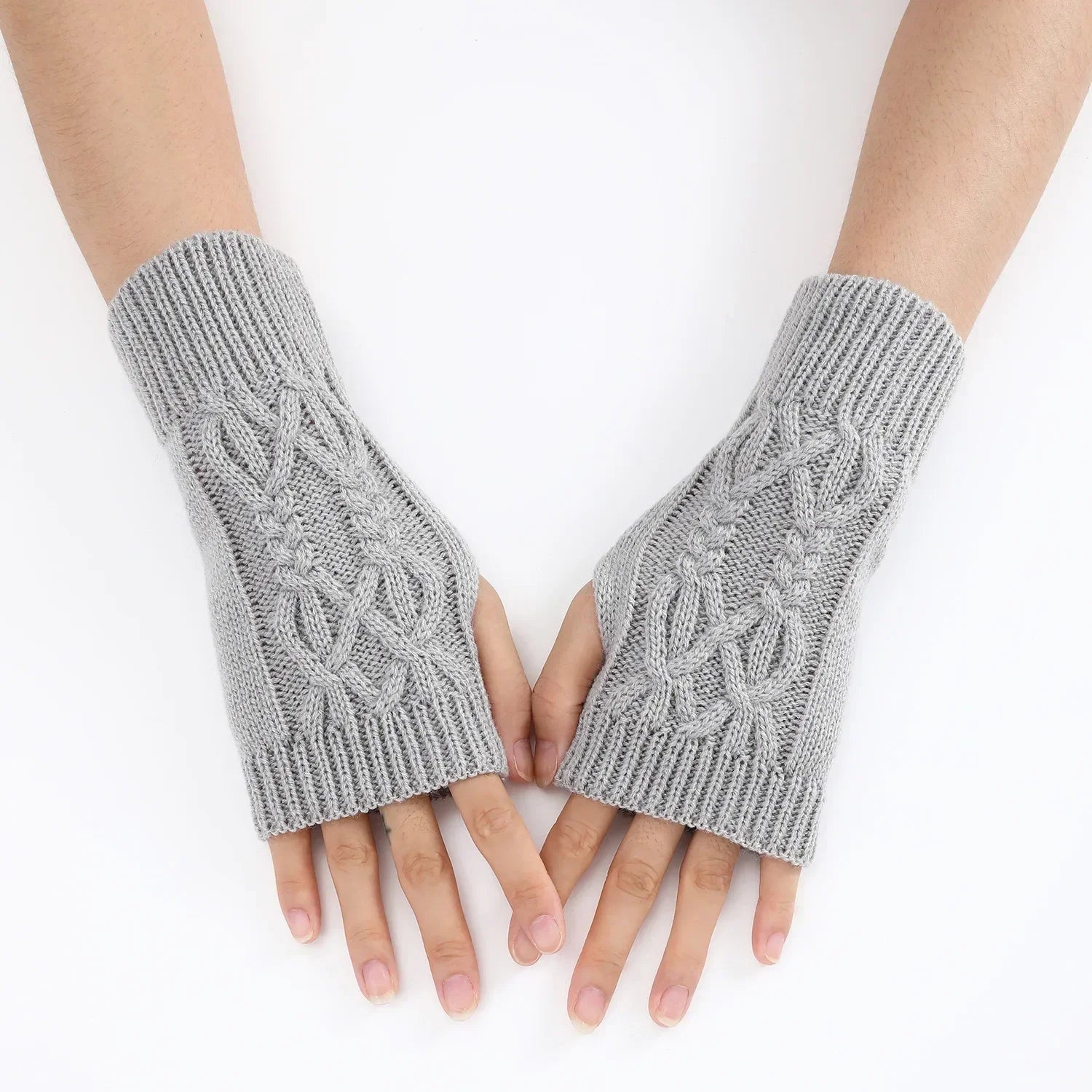 Half Finger Gloves for Women Winter Soft Warm Wool Knitting Arm Gloves Soft Warm Half Finger Handschoenen Unisex Mitten-Dollar Bargains Online Shopping Australia