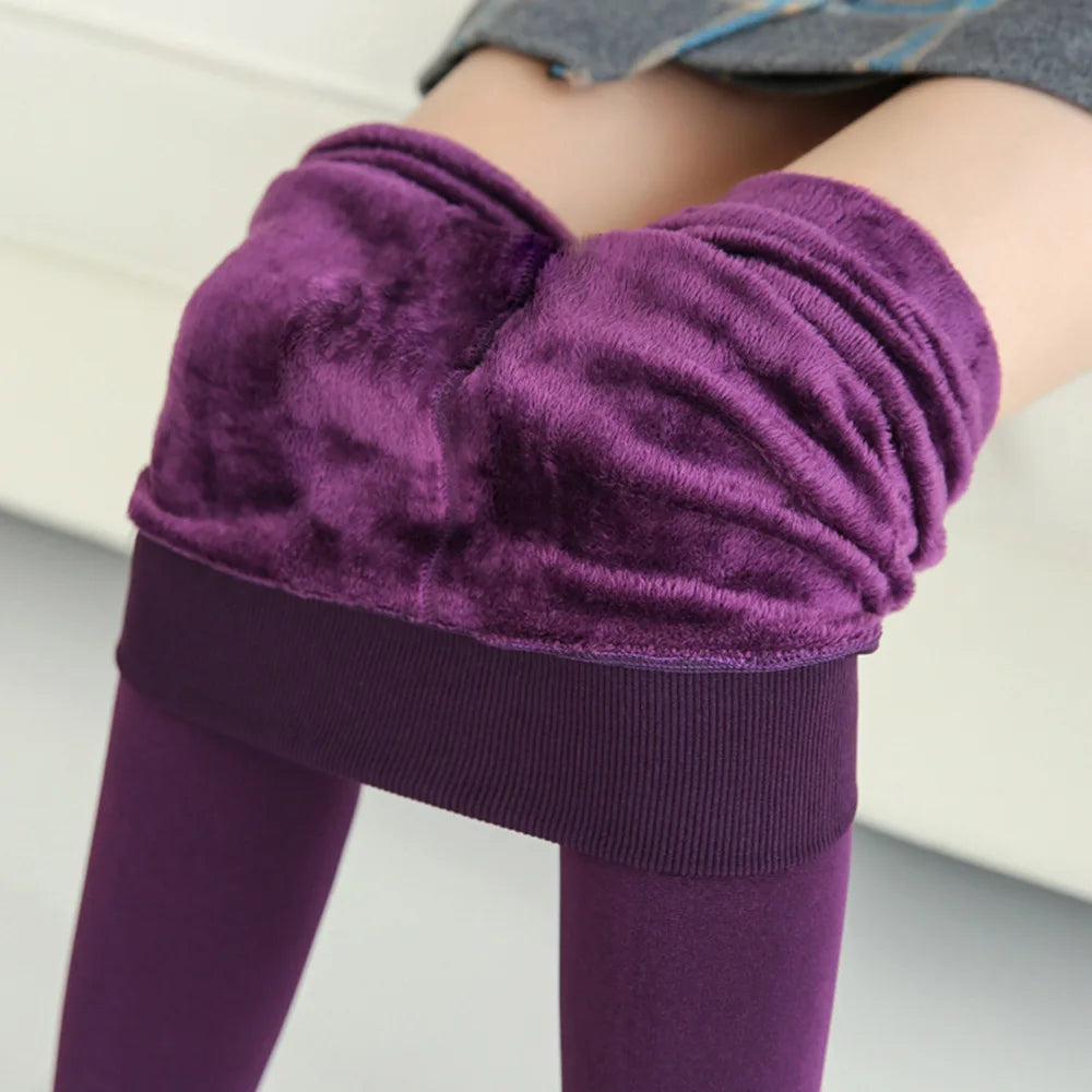 Women Leggings Winter Warm Thicken Velvet Elastic High Waist Leggings Fleece Casual Solid Tights Skinny Sexy Body Socks Leggins-Dollar Bargains Online Shopping Australia