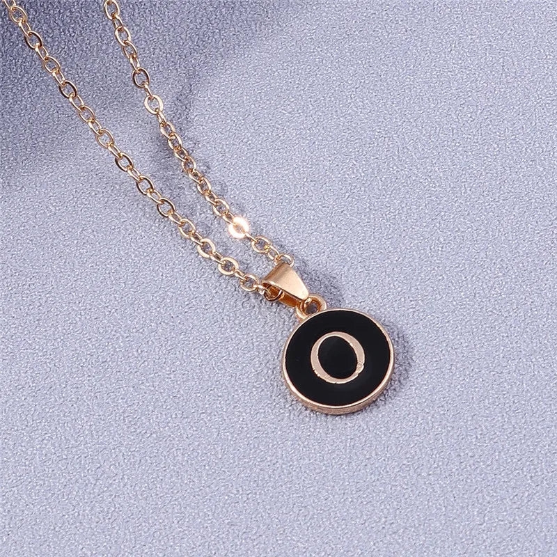 Name Initials Letter Pendant Necklace Enamel A-Z Alphabet Necklaces Girls Birthday Gifts Jewelry Accessories-Dollar Bargains Online Shopping Australia