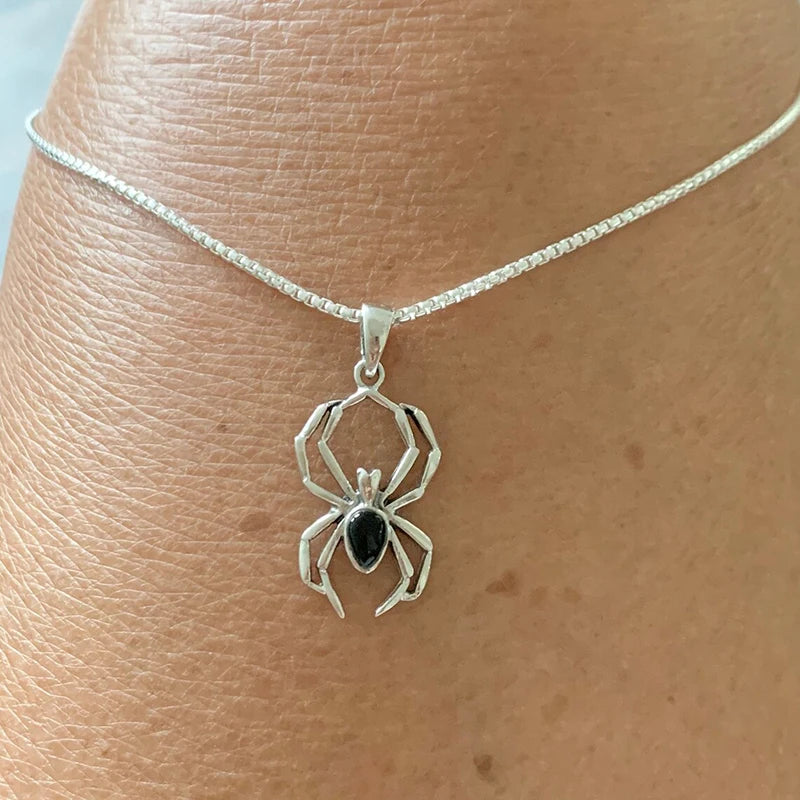 Spider Animal Pendant Necklace for Girls Silver Color Chain Necklace Y2K Style Women Neck Accessories Trendy Jewelry-Dollar Bargains Online Shopping Australia