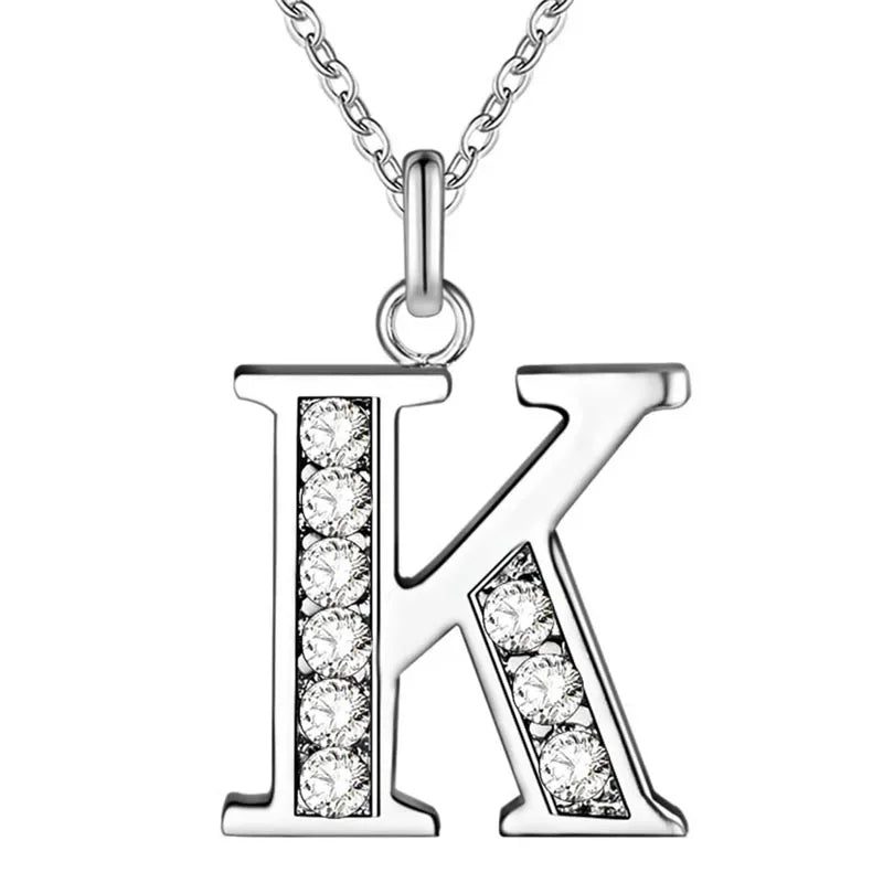 26 Letter A-Z Silver Plated Necklace Color Jewelry Pendant Metal Stamp-Dollar Bargains Online Shopping Australia