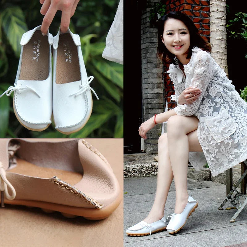 Shoes Women Moccasins Flats Woman Loafers Genuine Leather Female Shoes Slip On Ballet Nurse-Dollar Bargains Online Shopping Australia