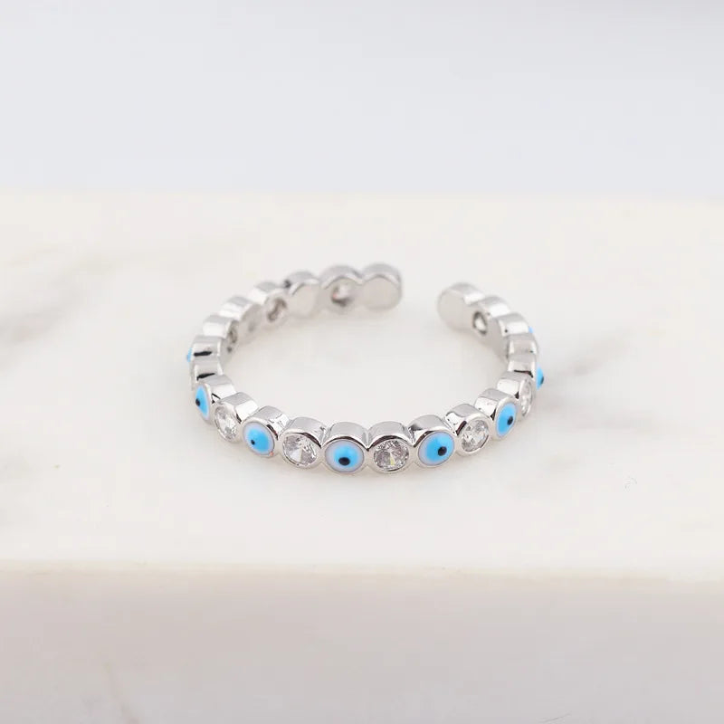 Bohemia Lucky Turkish Blue Evil Eye Rings Dripping Oil Open Adjustable Finger Rings for Women Jewelry Gift-Dollar Bargains Online Shopping Australia