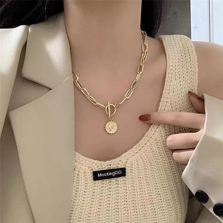 Multilayer Hip Hop Long Chain Necklace For Women Men Jewelry Gifts Key Cross Pendant Necklace Accessories-Dollar Bargains Online Shopping Australia