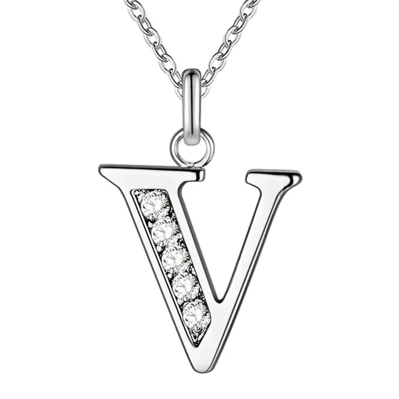 26 Letter A-Z Silver Plated Necklace Color Jewelry Pendant Metal Stamp-Dollar Bargains Online Shopping Australia