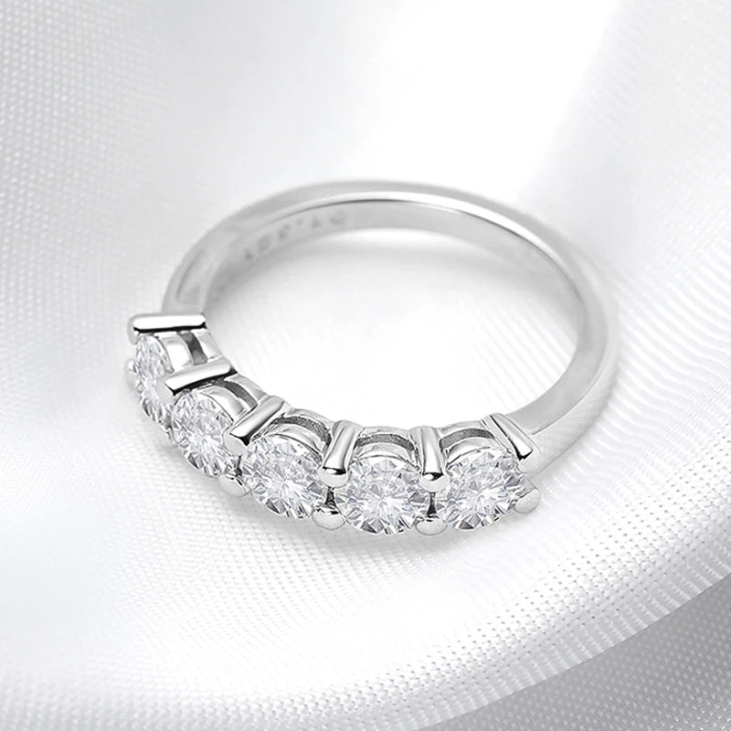 Moissanite Ring for Women Stone Match Diamond Wedding Band Bride S925 Sterling Silver-Dollar Bargains Online Shopping Australia