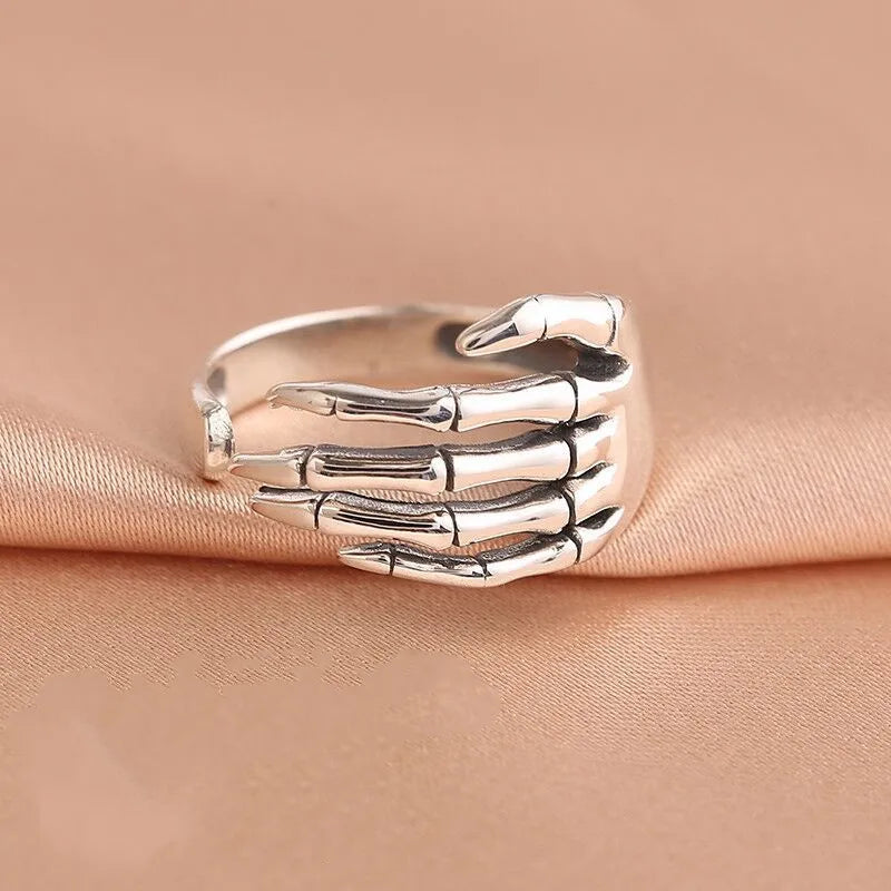 925 Sterling Silver Skeletal Hand Open Rings For Women Party Luxury Designer Jewelry-Dollar Bargains Online Shopping Australia