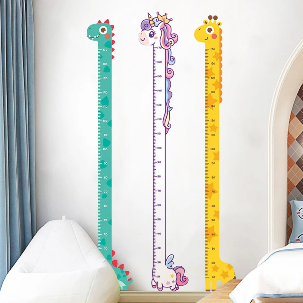 Cute Cartoon Height Sticker Unicorn Dinosaur Giraffe Wall Height Measuring Ruler Stickers For Kids Room Kindergarten Decor-Dollar Bargains Online Shopping Australia