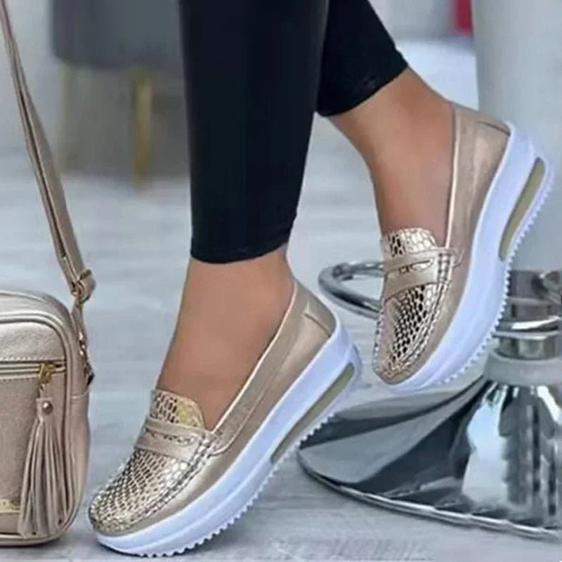 Luxury Designer Women Fashion Loafers Breathable Slip-On Vulcanized Shoes Casual Wedge Heel Lightweight Woman Sneakers-Dollar Bargains Online Shopping Australia