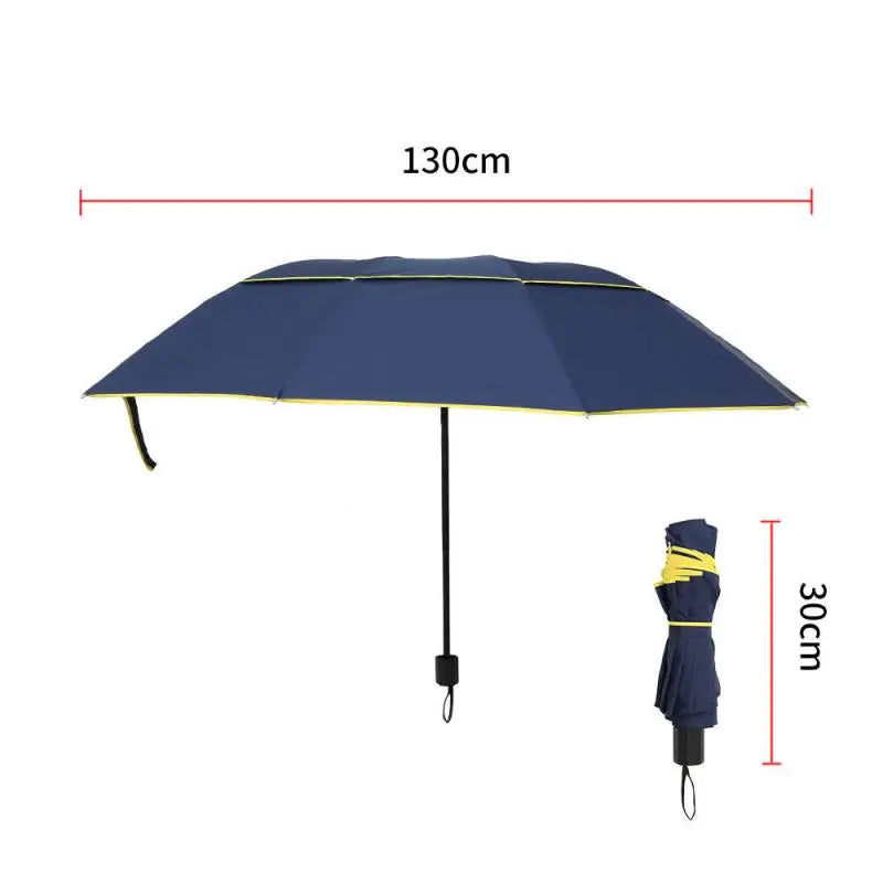 130cm Large Double Layer Umbrella Men Woman Windproof Paraguas Male Sun Umbrella Outdoor 3 Floding Big Rain Parapluie