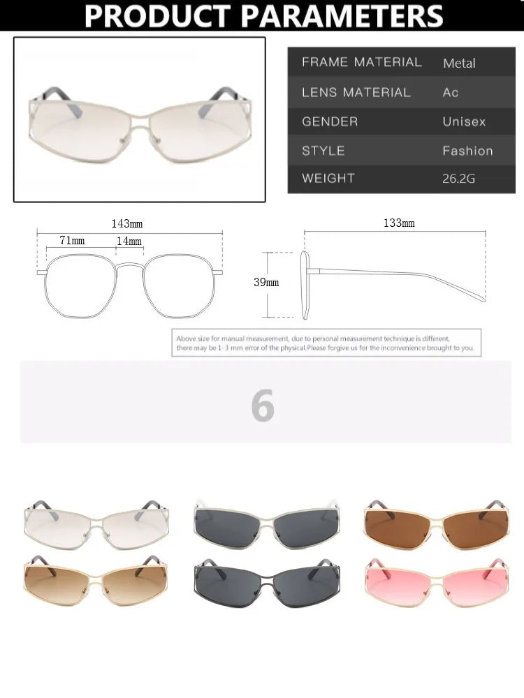 Y2k Sunglasses Women Men Oversized Brand Designer Gradient Goggle Sun Glasses Steampunk Glasses Shades Eyewear Mirror Eyeglasses-Dollar Bargains Online Shopping Australia