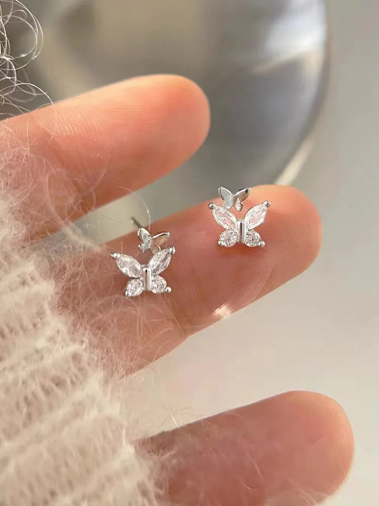 Planet Earrings Silver Color Piercing for Women Moon Star Crystal Zircon Ear Stud Earrings Tragus Cartilage Body Jewelry-Dollar Bargains Online Shopping Australia