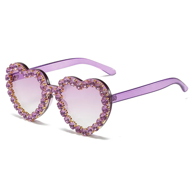 Vintage Pink Heart Diamond Sunglasses for Women New Luxury Brand Diamond Sun Glasses Ladies Retro Hip Hop Cool Eyewear-Dollar Bargains Online Shopping Australia