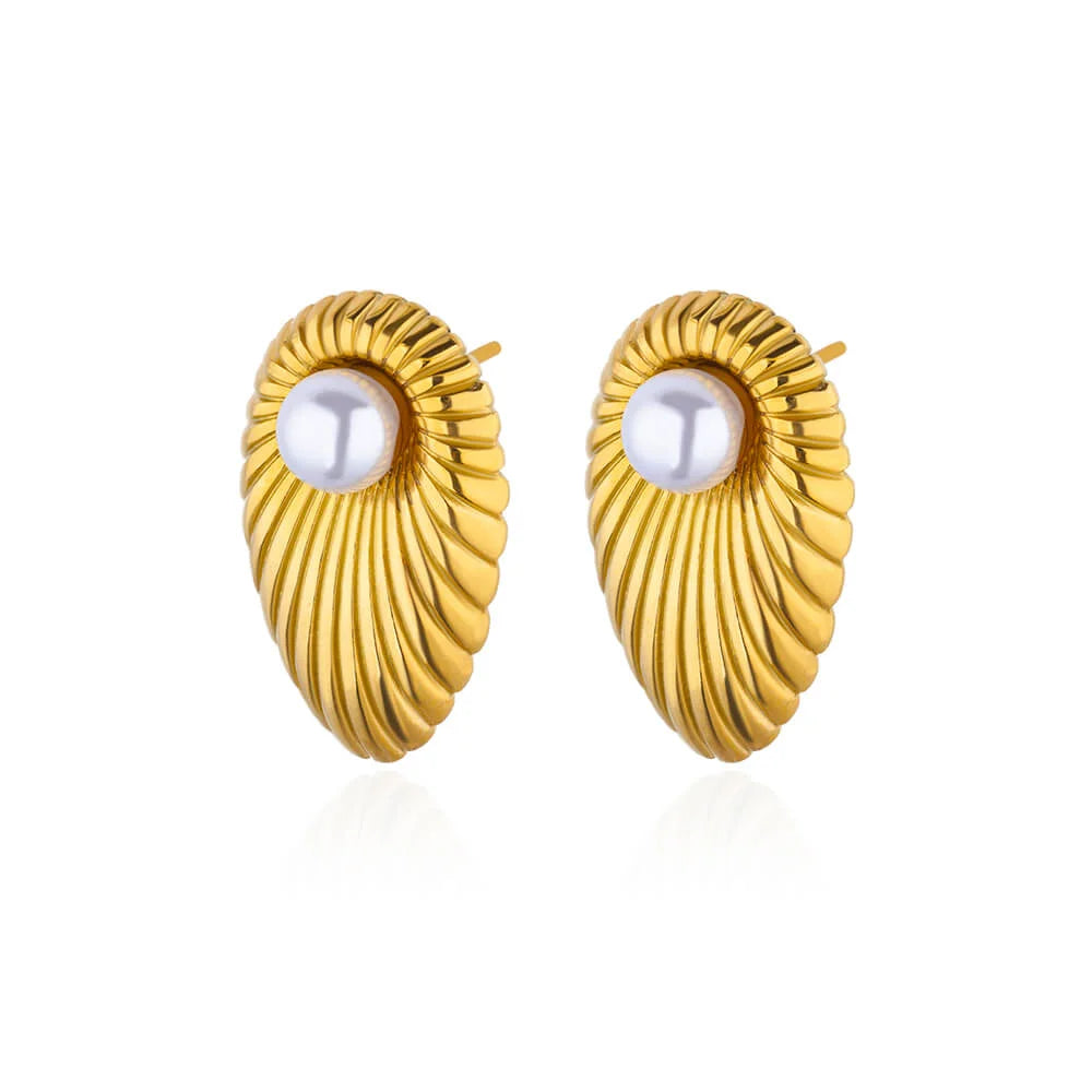 Circle Earrings For Women Vintage Punk Baroque Pearl Earrings Stainless Steel Ear Clip Women Jewelry Imitation Pearl-Dollar Bargains Online Shopping Australia