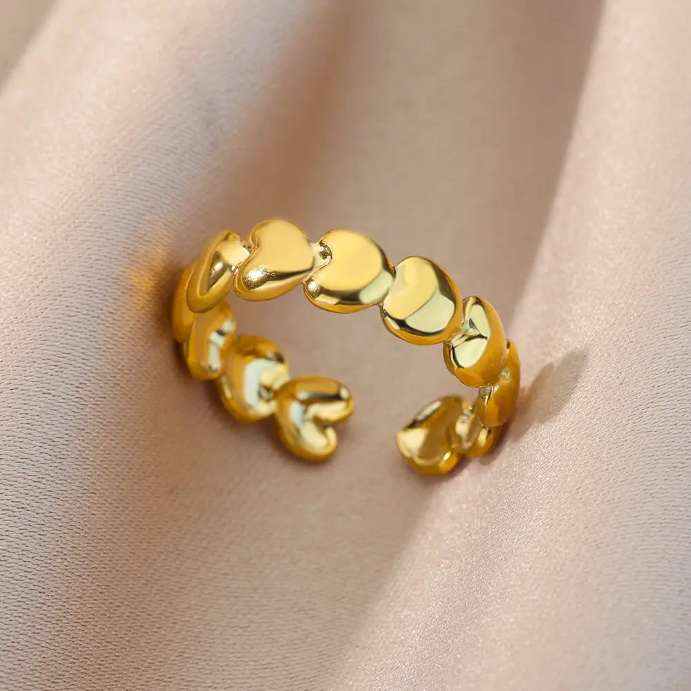 Bee Butterfly Ring For Women Open Adjustable Stainless Steel Cubic Zirconia Moon Heart Finger Ring-Dollar Bargains Online Shopping Australia