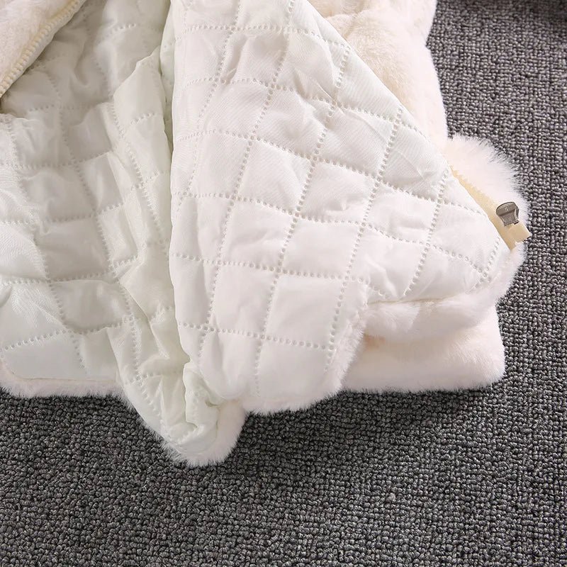 Baby Girls Jacket Warm Faux Fur Coat For Girls Christmas Princess Plush Children Clothing-Dollar Bargains Online Shopping Australia