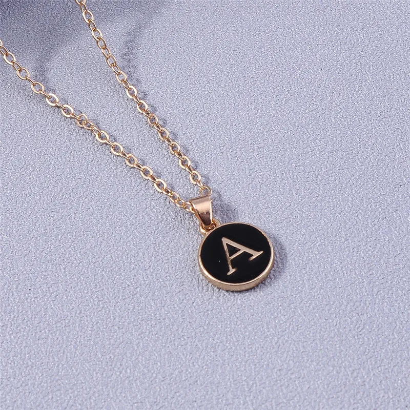 Name Initials Letter Pendant Necklace Enamel A-Z Alphabet Necklaces Girls Birthday Gifts Jewelry Accessories-Dollar Bargains Online Shopping Australia