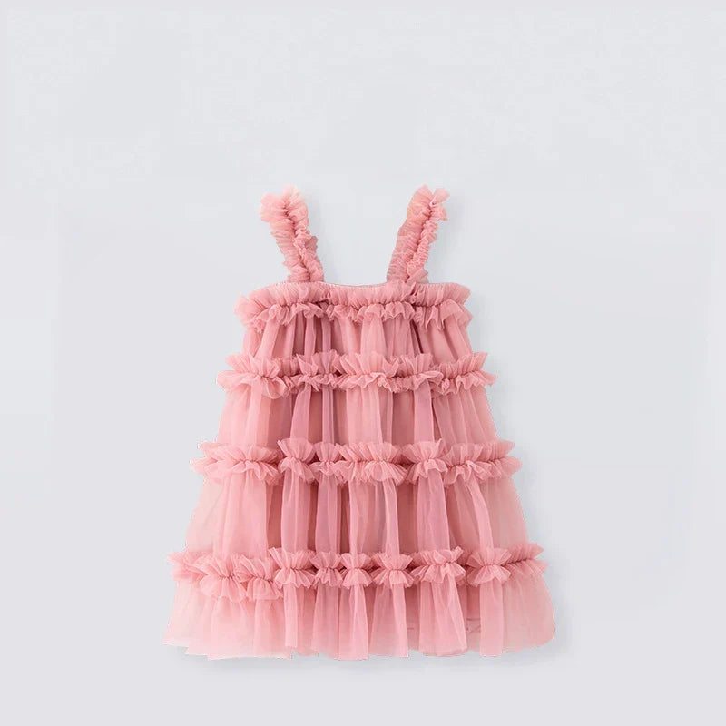 Girls Dresses Fluffy Mesh Halter Cake Puffy Dress Holiday Party Girls Clothing Cute Princess Frock-Dollar Bargains Online Shopping Australia