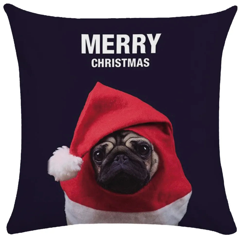 Pug Bulldog Print Cushion Cover Pets Dog Pillowcase For Home Sofa Decoration Polyester Lumbar Pillow Case Gift-Dollar Bargains Online Shopping Australia