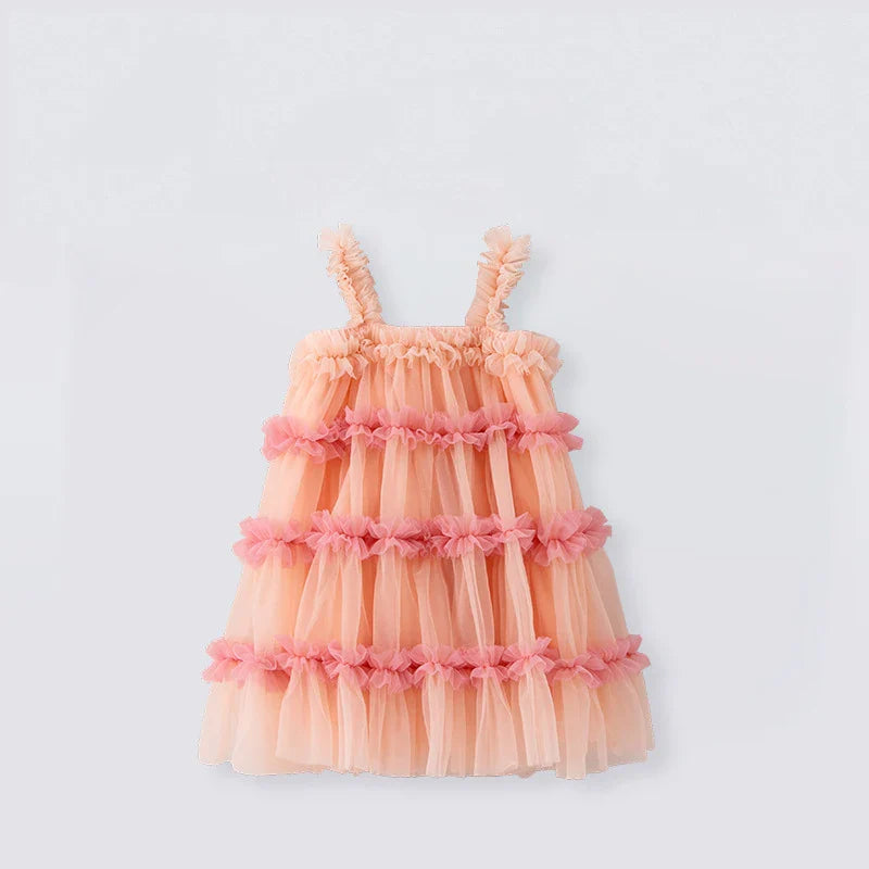Girls Dresses Fluffy Mesh Halter Cake Puffy Dress Holiday Party Girls Clothing Cute Princess Frock-Dollar Bargains Online Shopping Australia