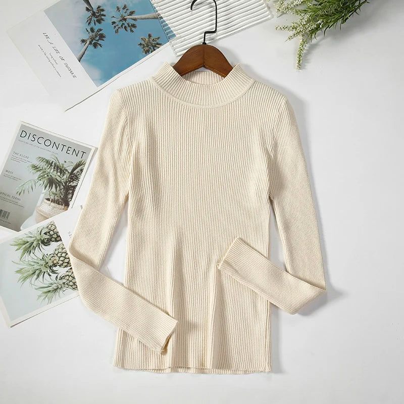 Women Turtleneck Sweater Knitted Soft Pullovers cashmere Jumpers Basic Solid Soft Sweaters Women Autumn Winter Casual Top-Dollar Bargains Online Shopping Australia