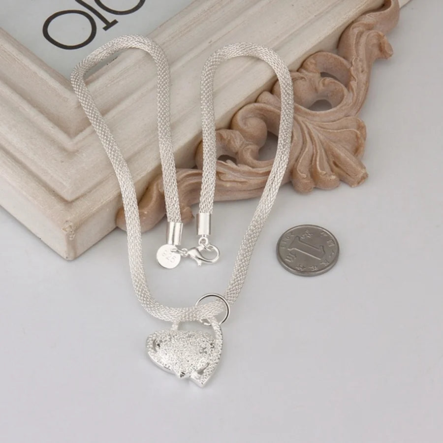 925 Sterling Silver Necklace Gorgeous Charm Fashion Heart Wedding Lady Love for Women Noble Luxury 18 Inches 45cm Jewelry-Dollar Bargains Online Shopping Australia