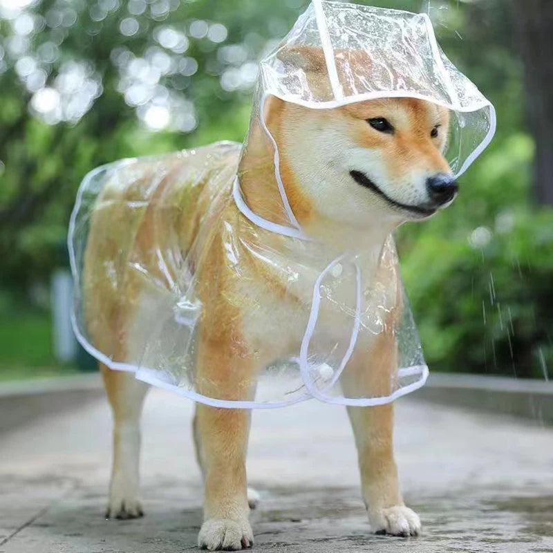 Pet Dog Puppy Transparent Rainwear Raincoat Pet Hooded Waterproof Jacket Clothes Soft PVC Small Dogs Raincoat Puppy Rain Poncho-Dollar Bargains Online Shopping Australia