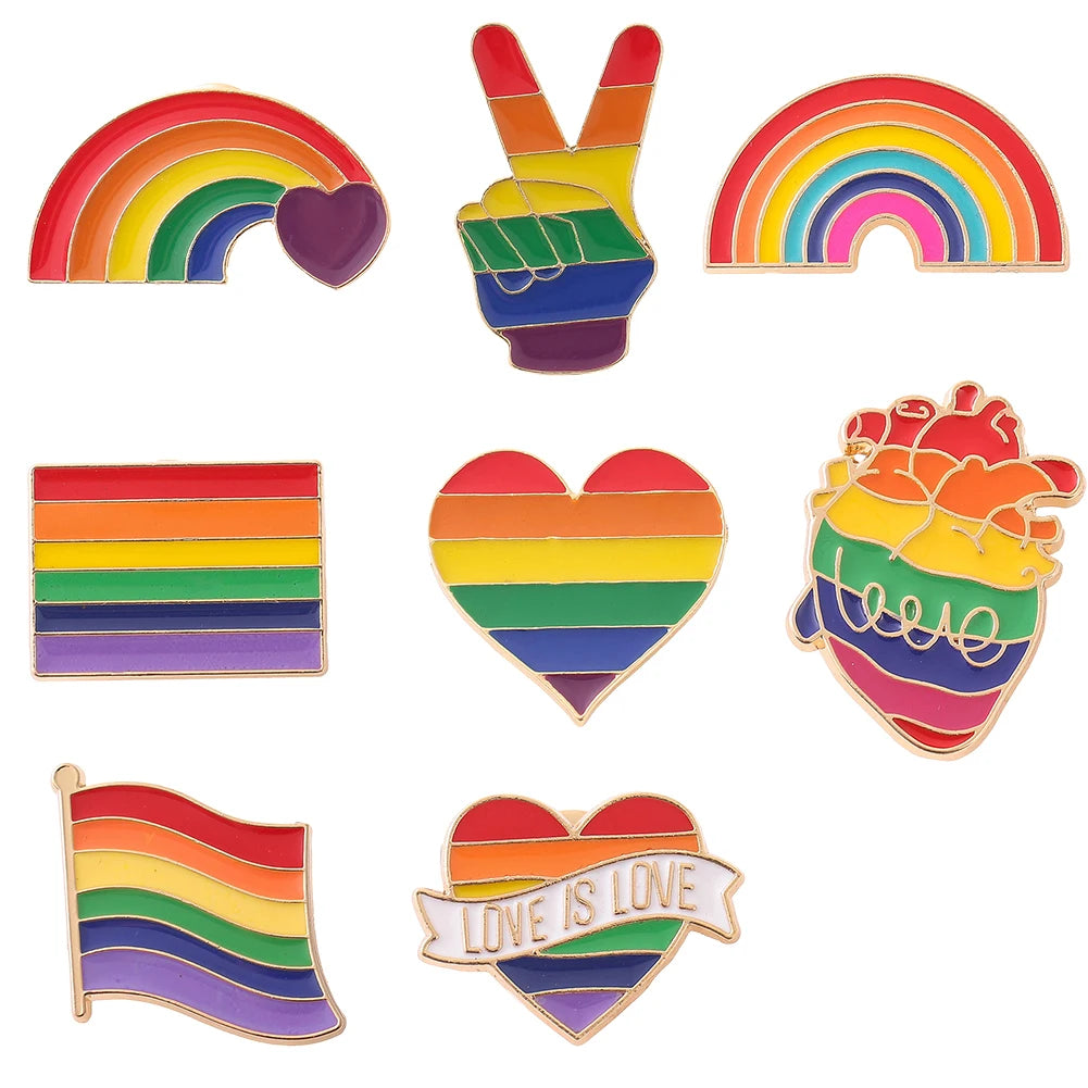 Rainbow Colorful Pin Brooches Metal Pride Buttons Pins Versatile Unisex for Backpack Clothing Decor-Dollar Bargains Online Shopping Australia