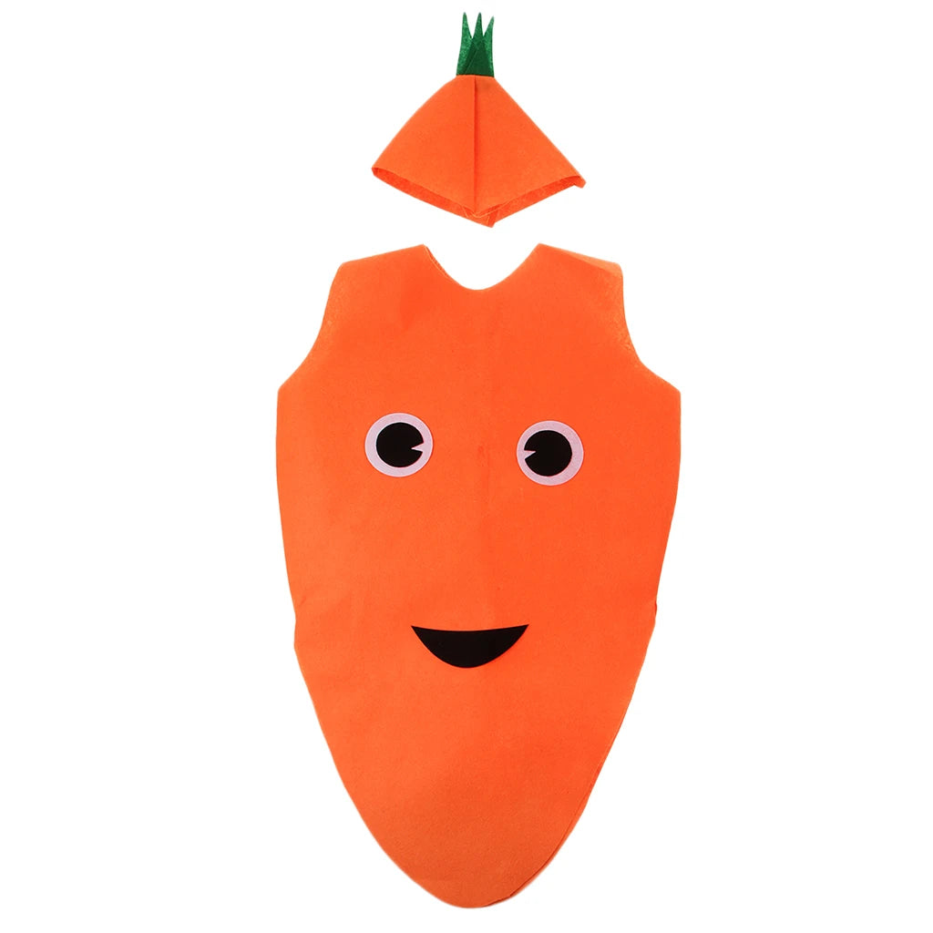 Kids Carrot Costume Non-woven Fabric Vegetable Outfit Party Fancy Dress-Dollar Bargains Online Shopping Australia