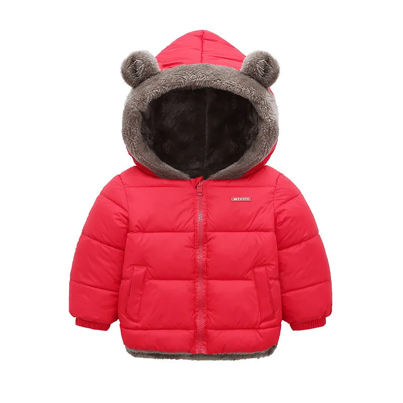 Baby Boys Girls Jacket Hooded Cotton Outerwear Children's Thick Fleece Coat Cashmere Padded Jackets Winter Boys Girls Warm Coats-Dollar Bargains Online Shopping Australia