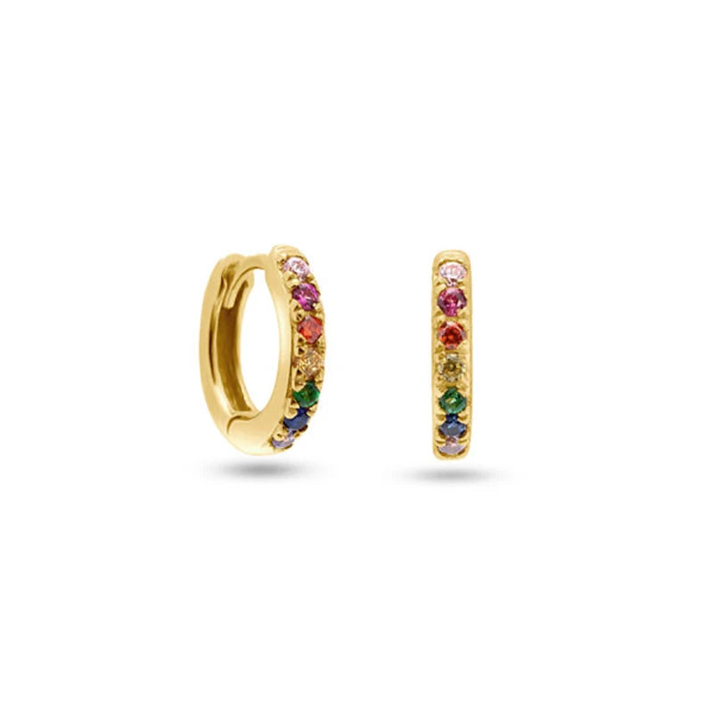 Gold Filled Stud Earrings Set For Women Ear Cuffs Colorful Zircon Dangle Hoop Earrings Fashion Party Jewelry-Dollar Bargains Online Shopping Australia